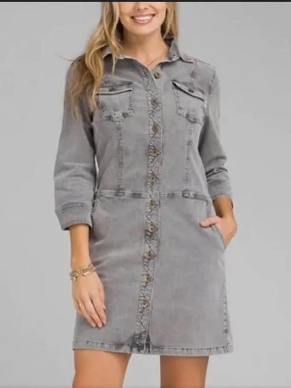 Prana corduroy gray dress size S